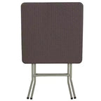 Table pliante carrée en plastique imitation rotin marron Emma et Oliver de 59 cm – Table d'extérieur pour événements