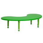 Emma and Oliver 35W x 65L Half-Moon Plastic Height Adjustable Activity Table
