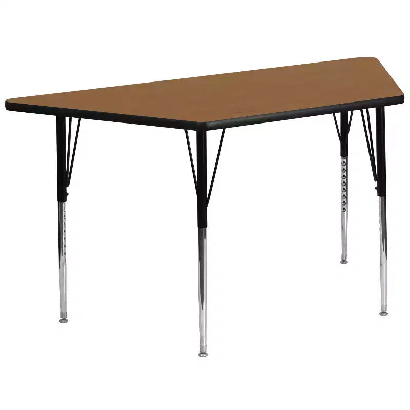 Table d'activités réglable Emma et Oliver, stratifié HP gris, en trapèze mobile