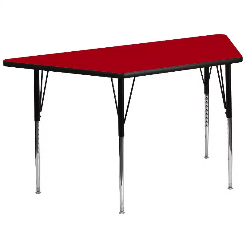 Emma and Oliver Mobile Trapezoid Grey HP Laminate Adjustable Activity Table