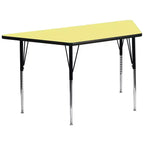 Table d'activités réglable Emma et Oliver, stratifié HP gris, en trapèze mobile