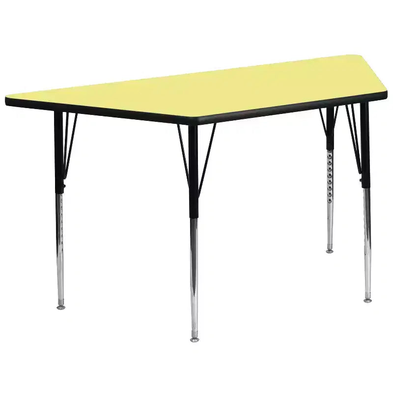 Table d'activités réglable Emma et Oliver, stratifié HP gris, en trapèze mobile