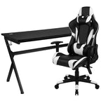 Ensemble Bureau Gaming Emma et Oliver - Support Tasse/Casque/Tapis de Souris Intégré