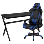 Ensemble Bureau Gaming Emma et Oliver - Support Tasse/Casque/Tapis de Souris Intégré