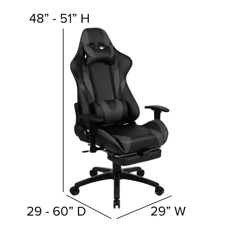 Ensemble de bureau gaming Emma et Oliver - Support de tasse/casque/Inclinable et repose-pieds