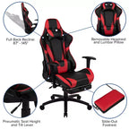 Ensemble de bureau gaming Emma et Oliver - Support de tasse/casque/Inclinable et repose-pieds