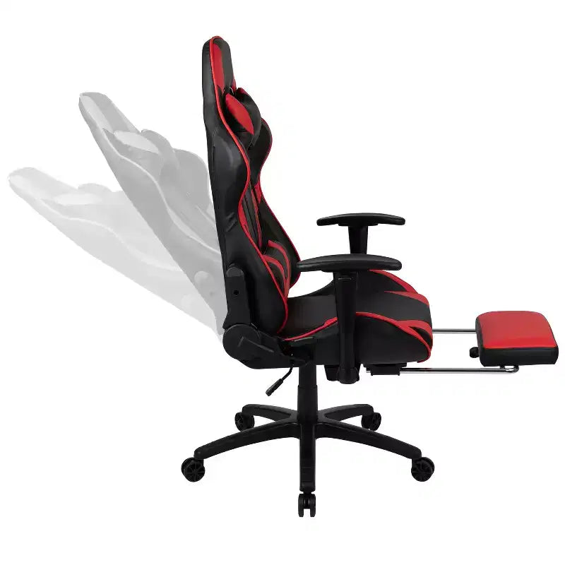 Ensemble de bureau gaming Emma et Oliver - Support de tasse/casque/Inclinable et repose-pieds