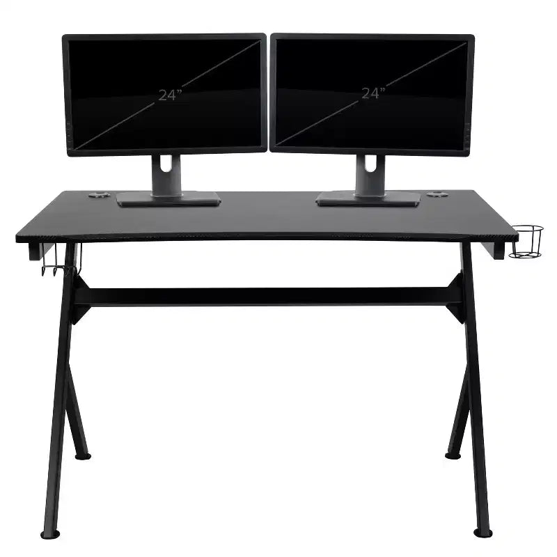 Ensemble de bureau gaming Emma et Oliver - Support de tasse/casque/Inclinable et repose-pieds
