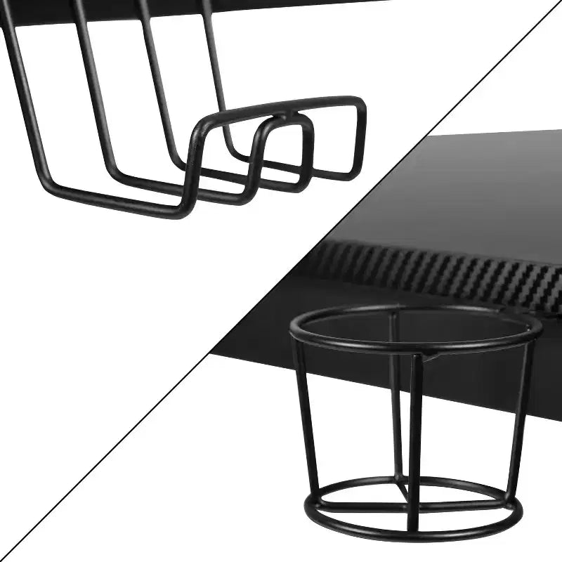 Ensemble de bureau gaming Emma et Oliver - Support de tasse/casque/Inclinable et repose-pieds