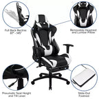 Ensemble de bureau gaming Emma et Oliver - Support de tasse/casque/Inclinable et repose-pieds