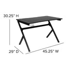 Ensemble de bureau gaming Emma et Oliver - Support de tasse/casque/Inclinable et repose-pieds