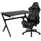 Ensemble de bureau gaming Emma et Oliver - Support de tasse/casque/Inclinable et repose-pieds