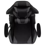 Chaise de jeu ergonomique Emma et Oliver Racing avec dossier entièrement inclinable en cuir synthétique rouge