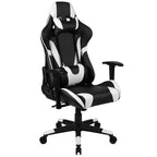 Chaise de jeu ergonomique Emma et Oliver Racing avec dossier entièrement inclinable en cuir synthétique rouge