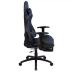 Chaise de jeu ergonomique Emma and Oliver Racing avec dossier inclinable et repose-pieds en similicuir rouge