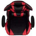 Chaise de jeu ergonomique Emma and Oliver Racing avec dossier inclinable et repose-pieds en similicuir rouge