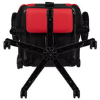 Chaise de jeu ergonomique Emma and Oliver Racing avec dossier inclinable et repose-pieds en similicuir rouge