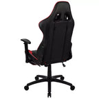 Chaise de jeu ergonomique Emma and Oliver Racing avec dossier inclinable et repose-pieds en similicuir rouge