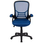 Fauteuil de bureau ergonomique à dossier haut en maille Emma et Oliver avec accoudoirs relevables