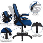 Fauteuil de bureau ergonomique à dossier haut en maille Emma et Oliver avec accoudoirs relevables