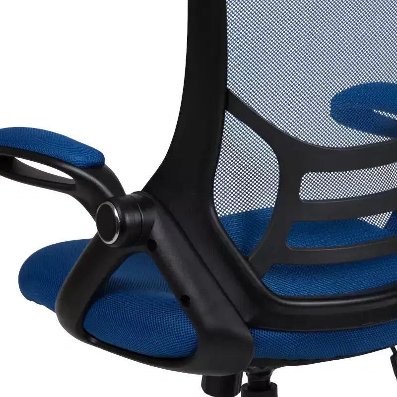 Fauteuil de bureau ergonomique à dossier haut en maille Emma et Oliver avec accoudoirs relevables