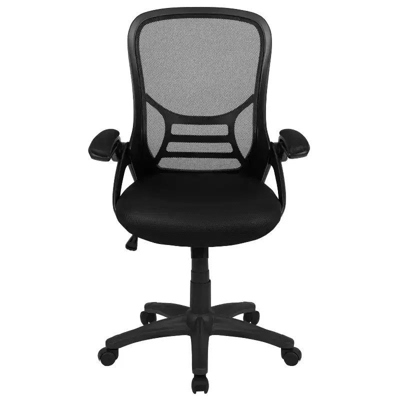 Fauteuil de bureau ergonomique à dossier haut en maille Emma et Oliver avec accoudoirs relevables