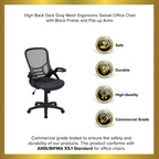 Fauteuil de bureau ergonomique à dossier haut en maille Emma et Oliver avec accoudoirs relevables