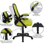 Fauteuil de bureau ergonomique à dossier haut en maille Emma et Oliver avec accoudoirs relevables