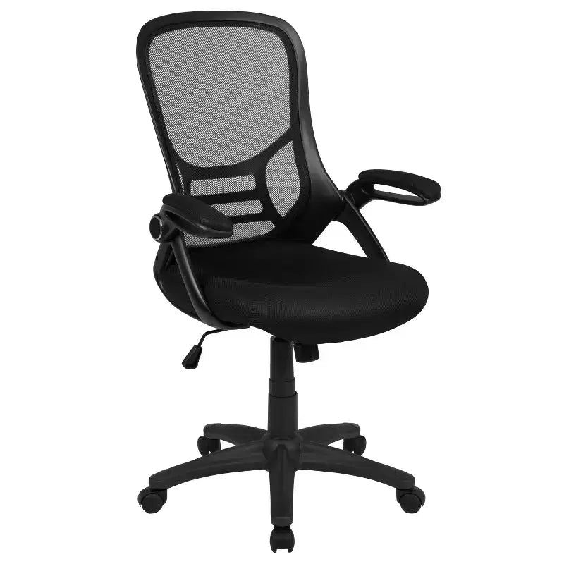 Fauteuil de bureau ergonomique à dossier haut en maille Emma et Oliver avec accoudoirs relevables