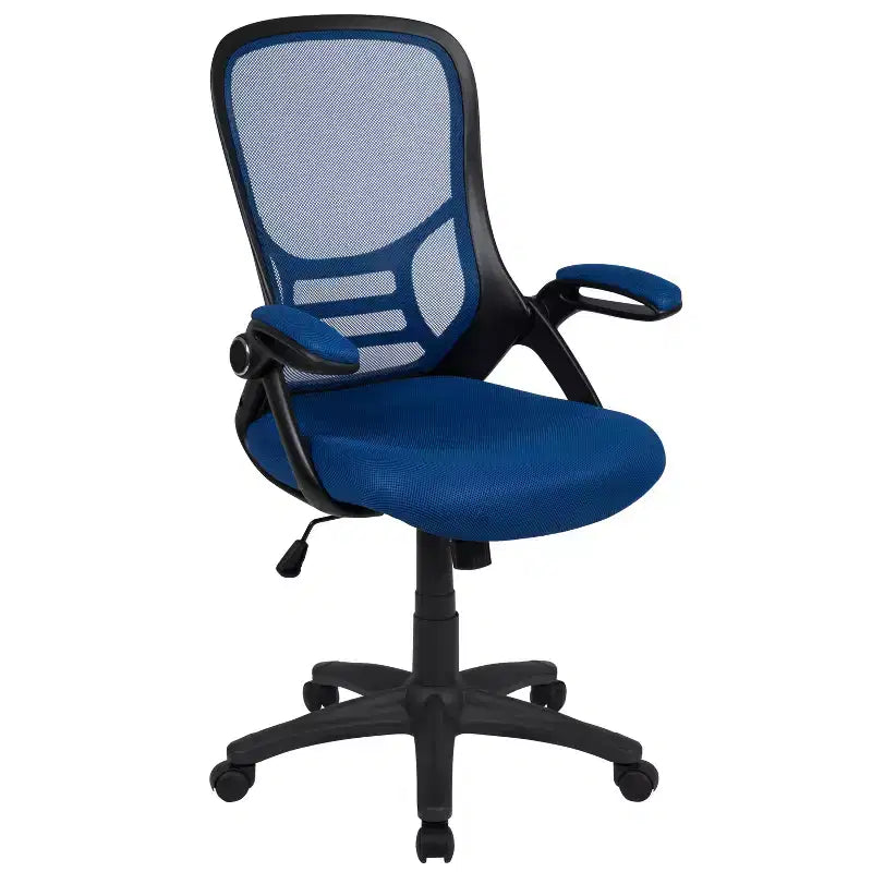Fauteuil de bureau ergonomique à dossier haut en maille Emma et Oliver avec accoudoirs relevables