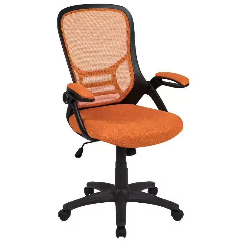 Fauteuil de bureau ergonomique à dossier haut en maille Emma et Oliver avec accoudoirs relevables