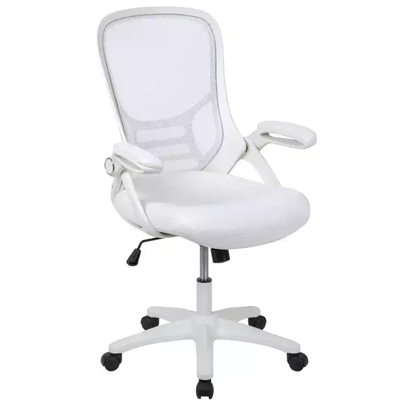 Fauteuil de bureau ergonomique à dossier haut en maille Emma et Oliver avec accoudoirs relevables