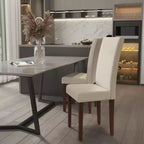 Chaise Parson's Mid-Century Emma et Oliver avec cadre en bois dur fini pour cuisine, salle à manger et plus