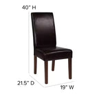 Chaise Parson's Mid-Century Emma et Oliver avec cadre en bois dur fini pour cuisine, salle à manger et plus
