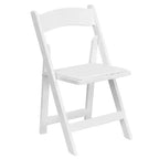 Emma et Oliver, paquet de 2 chaises pliantes en bois pour mariage ou événement, avec siège rembourré en vinyle