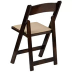 Emma et Oliver, paquet de 2 chaises pliantes en bois pour mariage ou événement, avec siège rembourré en vinyle