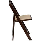 Emma et Oliver, paquet de 2 chaises pliantes en bois pour mariage ou événement, avec siège rembourré en vinyle