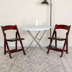 Emma et Oliver, paquet de 2 chaises pliantes en bois pour mariage ou événement, avec siège rembourré en vinyle
