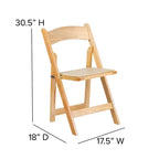 Emma et Oliver, paquet de 2 chaises pliantes en bois pour mariage ou événement, avec siège rembourré en vinyle