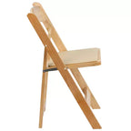 Emma et Oliver, paquet de 2 chaises pliantes en bois pour mariage ou événement, avec siège rembourré en vinyle