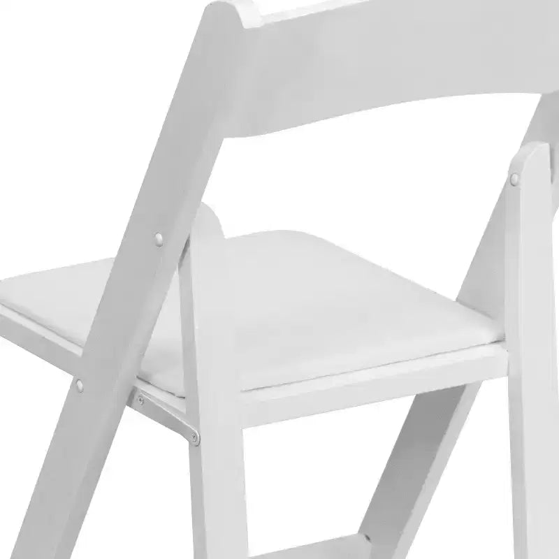 Emma et Oliver, paquet de 2 chaises pliantes en bois pour mariage ou événement, avec siège rembourré en vinyle