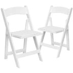 Emma et Oliver, paquet de 2 chaises pliantes en bois pour mariage ou événement, avec siège rembourré en vinyle