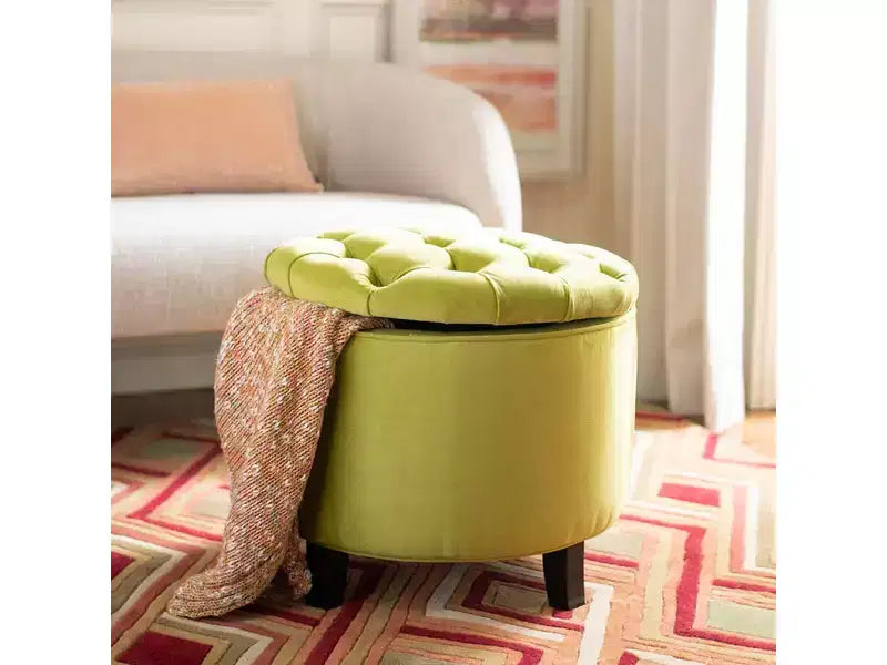 Amiela, pouf de rangement capitonné - HUD8220 - Safavieh Couture