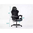 Chaise de jeu ergonomique MPM avec hauteur réglable, appui-tête et support lombaire pivotant, capacité de poids de 250 lb, pour le travail, les études et les jeux