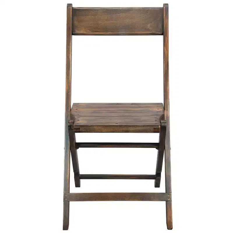 Flash Furniture Chaise Pliante en Bois à Lattes pour Événements Spéciaux - Noir Antique, Lot de 4