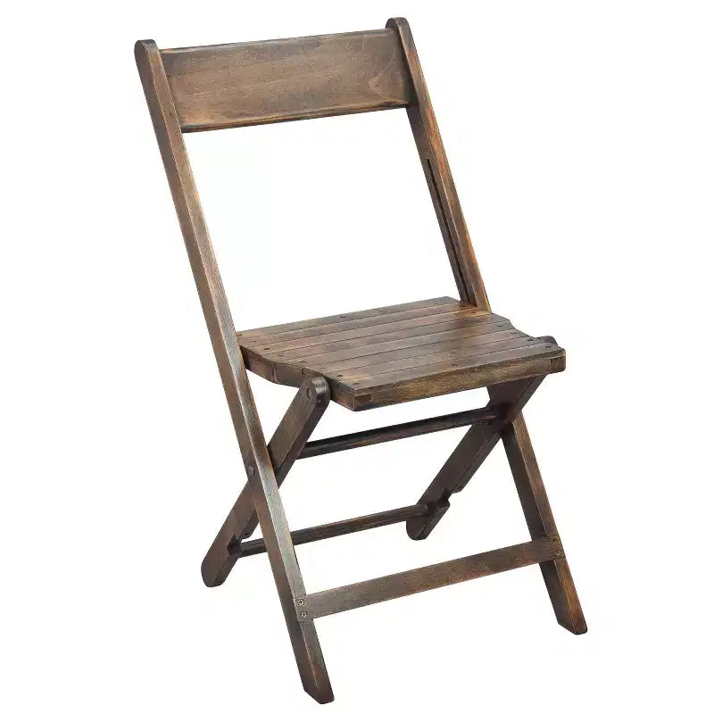 Flash Furniture Chaise Pliante en Bois à Lattes pour Événements Spéciaux - Noir Antique, Lot de 4
