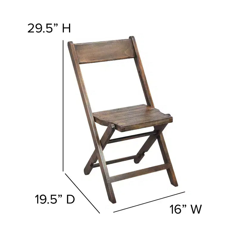 Flash Furniture Chaise Pliante en Bois à Lattes pour Événements Spéciaux - Noir Antique, Lot de 4