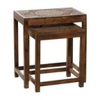 Lot de 2 tables d'appoint éclectiques en bois - Olivia & May