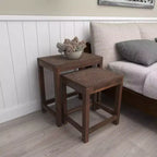 Lot de 2 tables d'appoint éclectiques en bois - Olivia & May