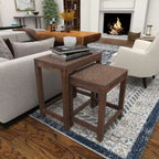Lot de 2 tables d'appoint éclectiques en bois - Olivia & May